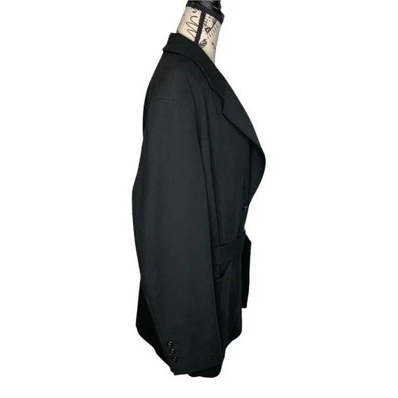 Topshop Black Belted Women's Blazer Jacket Size 8 Polyester Viscose Blend - Picture 2 of 16